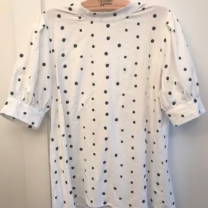 Roolee White & Black Polka Dot Blouse